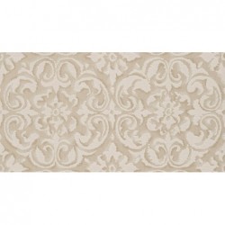 Papel Tapiz Rosace Aquarelle Rosas Hermosas en Pergaminos Ornamentales Color Beige KS3005