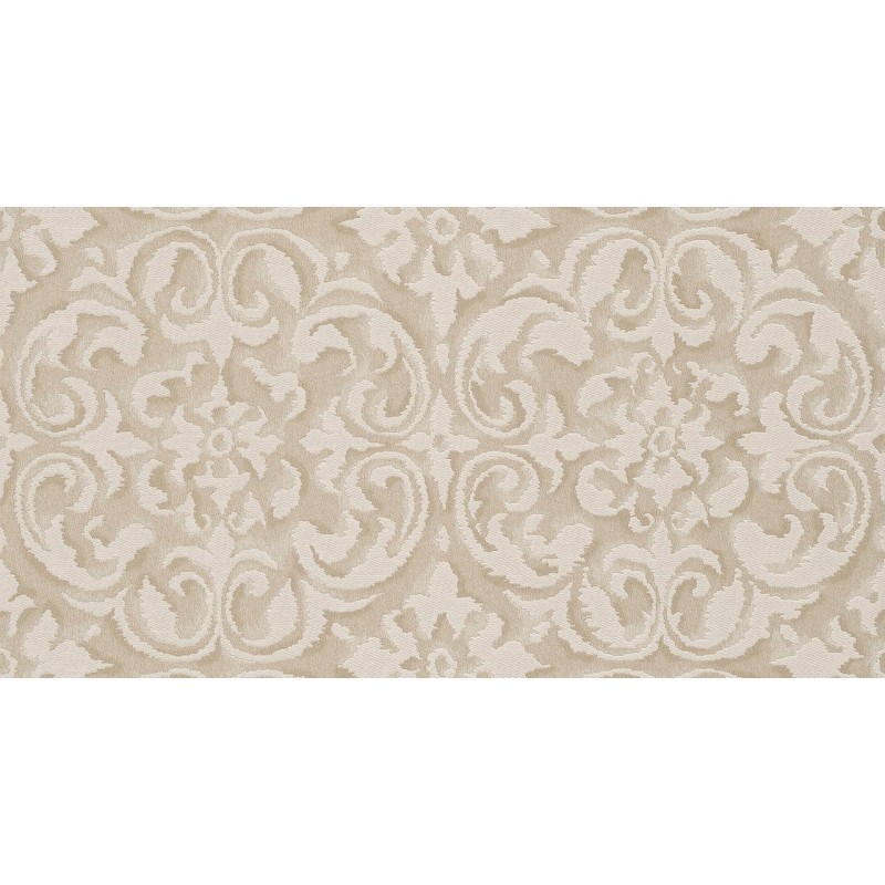 Papel Tapiz Rosace Aquarelle Rosas Hermosas en Pergaminos Ornamentales Color Beige KS3005